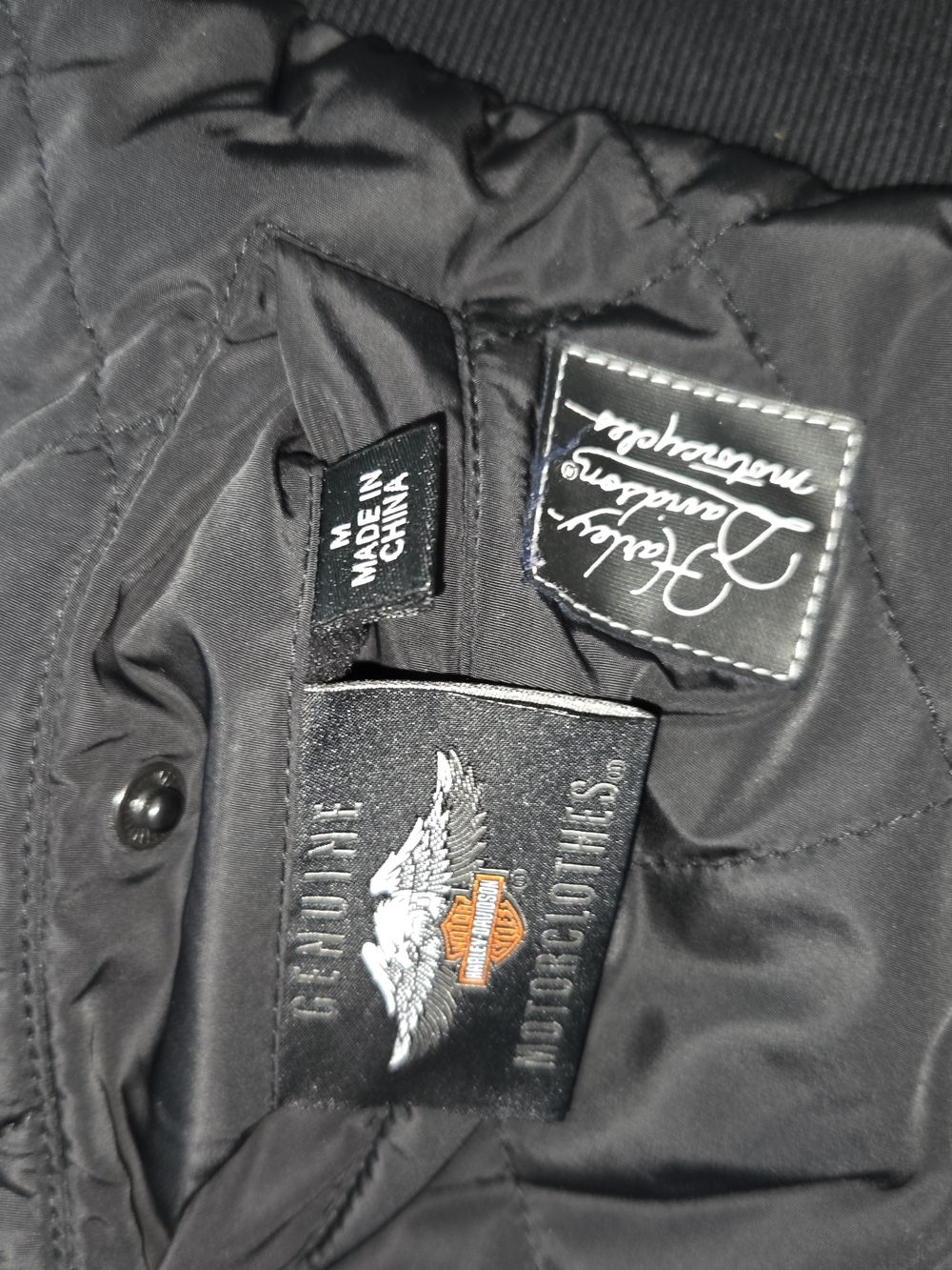 Harley-Davidson Black Quilted Vest with Sherpa Collar - Picture 4 of 4